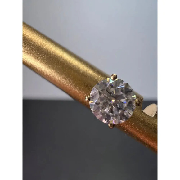 10k yellow gold .40 ctw moissanite stud earrings - Picture 11 of 12